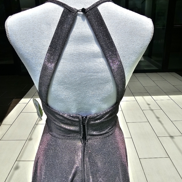 Speechless ✦ Shimmer Party Dress ✦ Silver-Purple Color Shift Fit & Flare Sz 3 - Picture 10 of 17